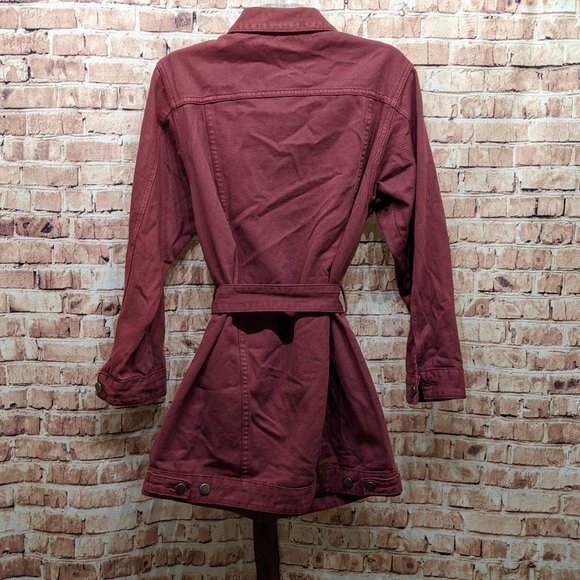 Naked Wardrobe Long Jean Jacket Dress with Belt Small - Picture 8 of 13